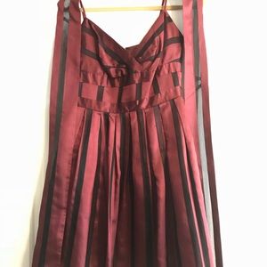 Anne Klein maroon/black silk dress